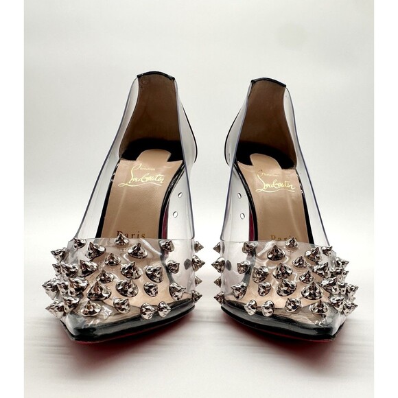 Christian Louboutin Patent PVC Collaclou 100 Pump Black High Heels EU38.5 US8.5 - Picture 11 of 14